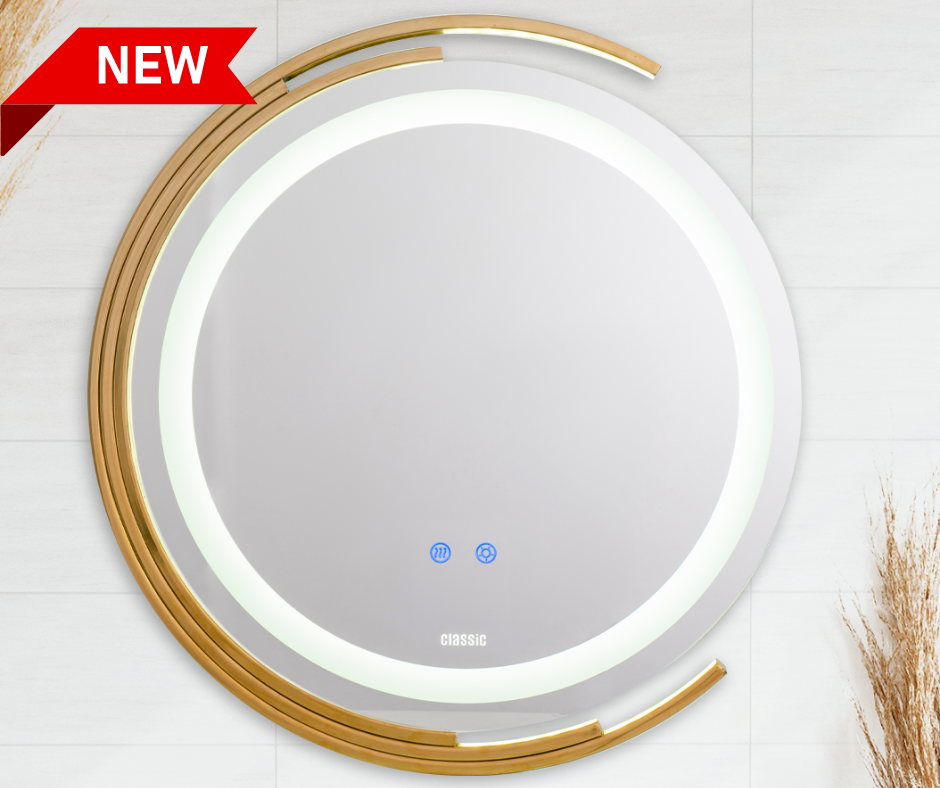 Gương LED khung Aluminum mạ vàng CLG 913