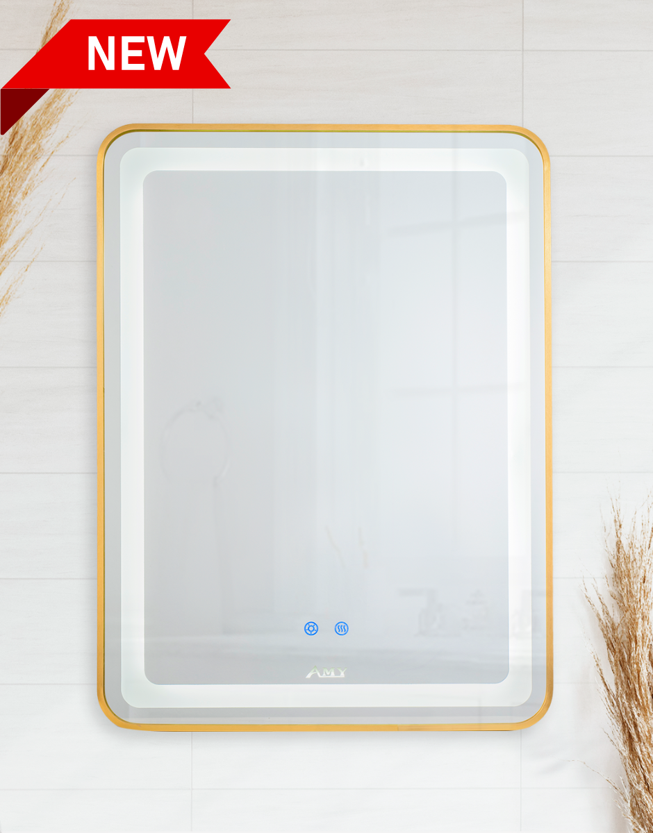 Gương LED khung Aluminum mạ vàng AMDP 280