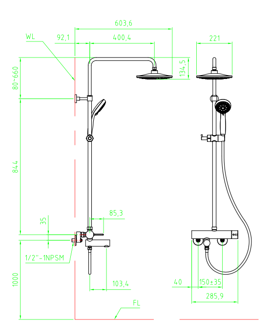 Sen tắm cây nóng lạnh SNP1613K