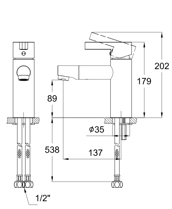 Vòi lavabo nóng lạnh 1 lỗ BNP 1621