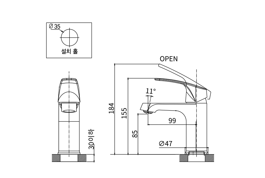 Vòi chậu nóng lạnh 1 lỗ CO 3510
