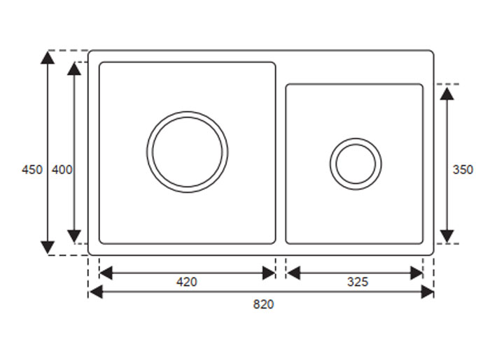 Chậu rửa bát thủ công cao cấp AM 8282 N