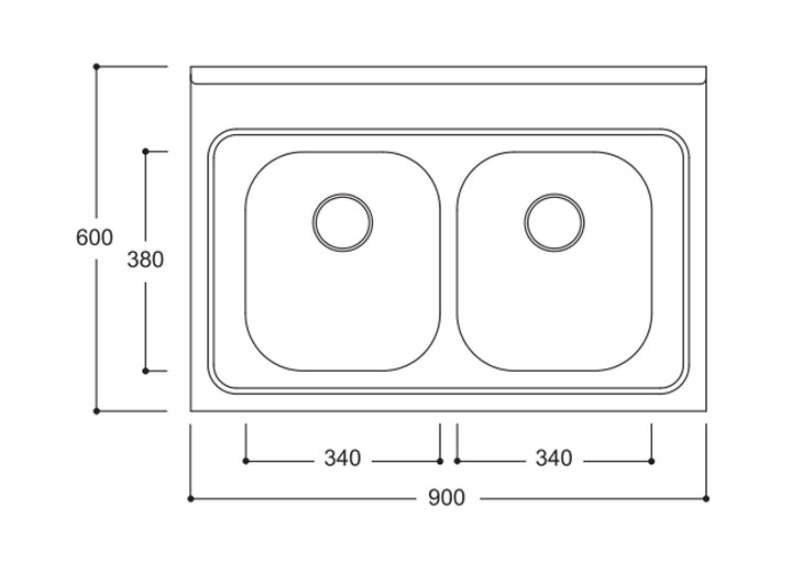 Chậu rửa 2 hố cân có gờ trên AM 900 LD