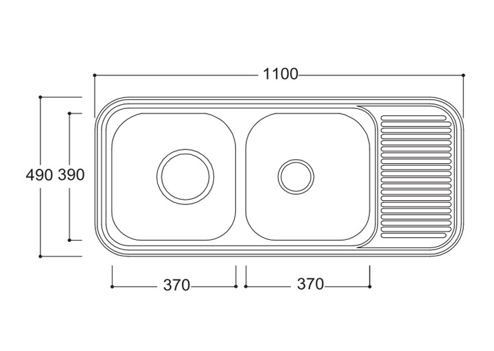 Chậu rửa Inox AM 1100