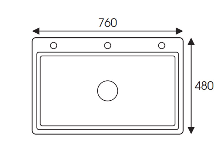 Chậu rửa bát Inox 1 hố đại CO 7648