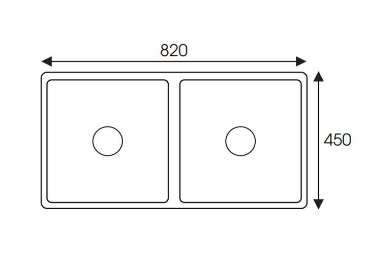 Chậu rửa Inox 2 hố âm bàn CO 8245