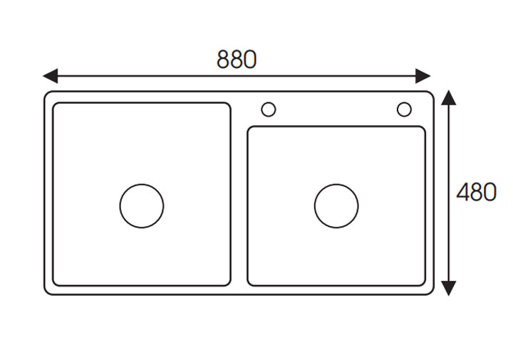 Chậu rửa Inox 2 hố lệch CO 8847