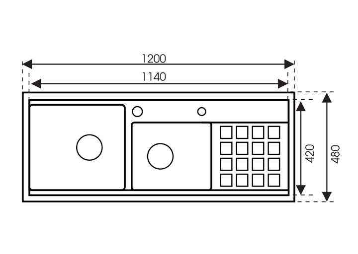 Chậu rửa bát thủ công cao cấp SUS 304 DS12048R