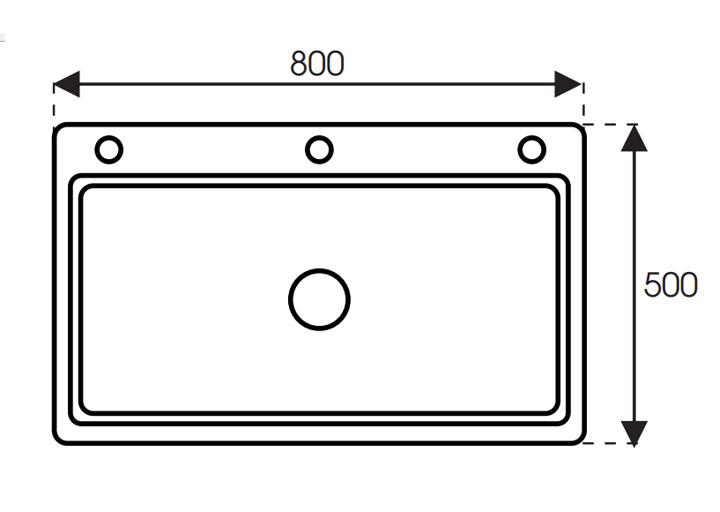 Chậu rừa một hố, một lỗ thoát sàn DS8050