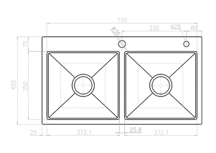Chậu rửa bát Inox 304 DS8255