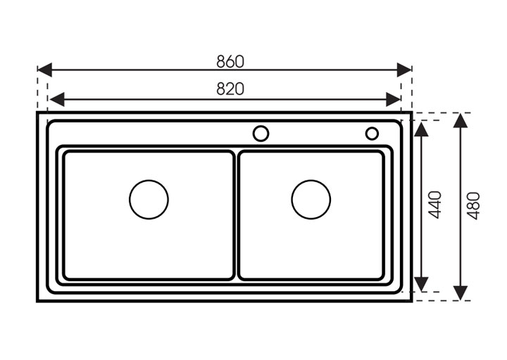 Chậu rửa bát thủ công cao cấp SUS 304 DS8648