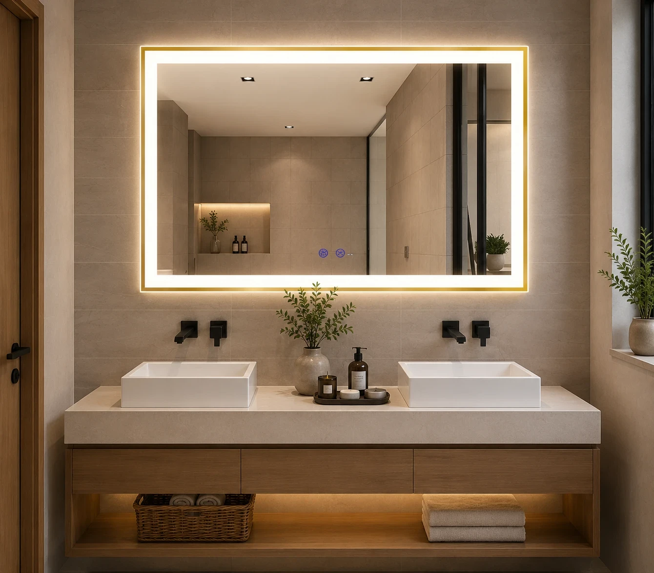 Gương LED CLG 313A-H GOLD