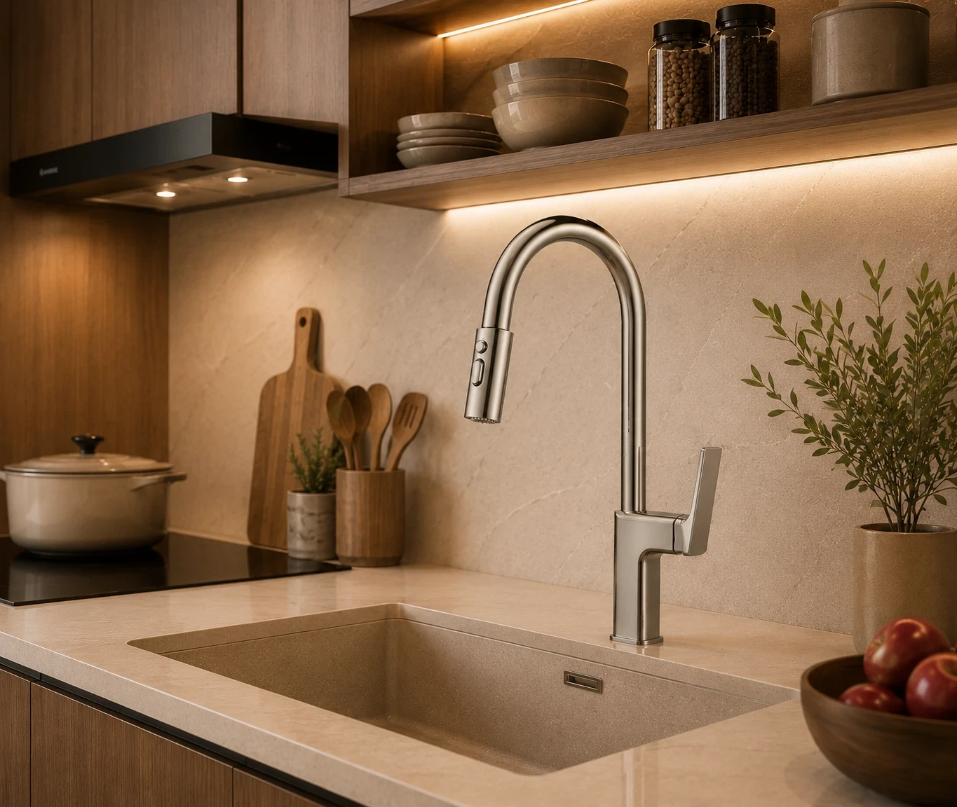 Vòi bếp nóng lạnh rút dây KNT 3120
