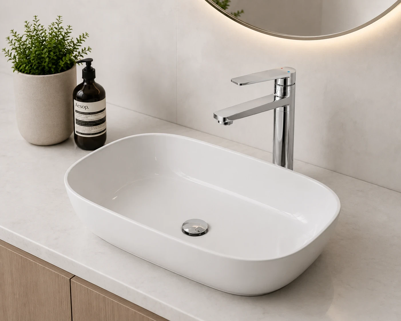 Vòi lavabo nóng lạnh dùng cho chậu đặt bàn AM 3004