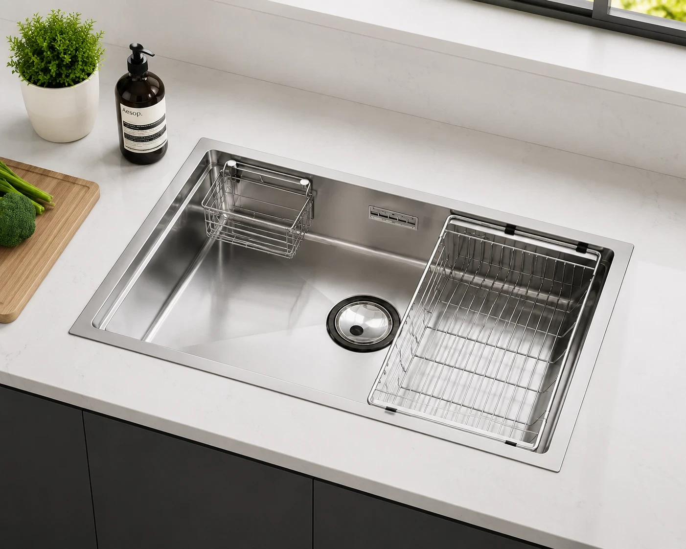 Chậu rửa Inox 1 hố đại AM 8270A